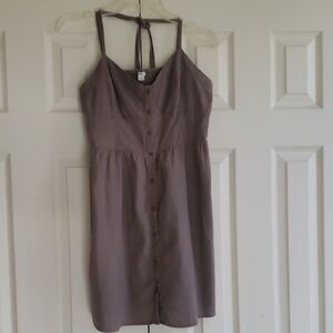 Aerie Deep Tan Button Front Dress w/Spaghetti Straps - Size Large L